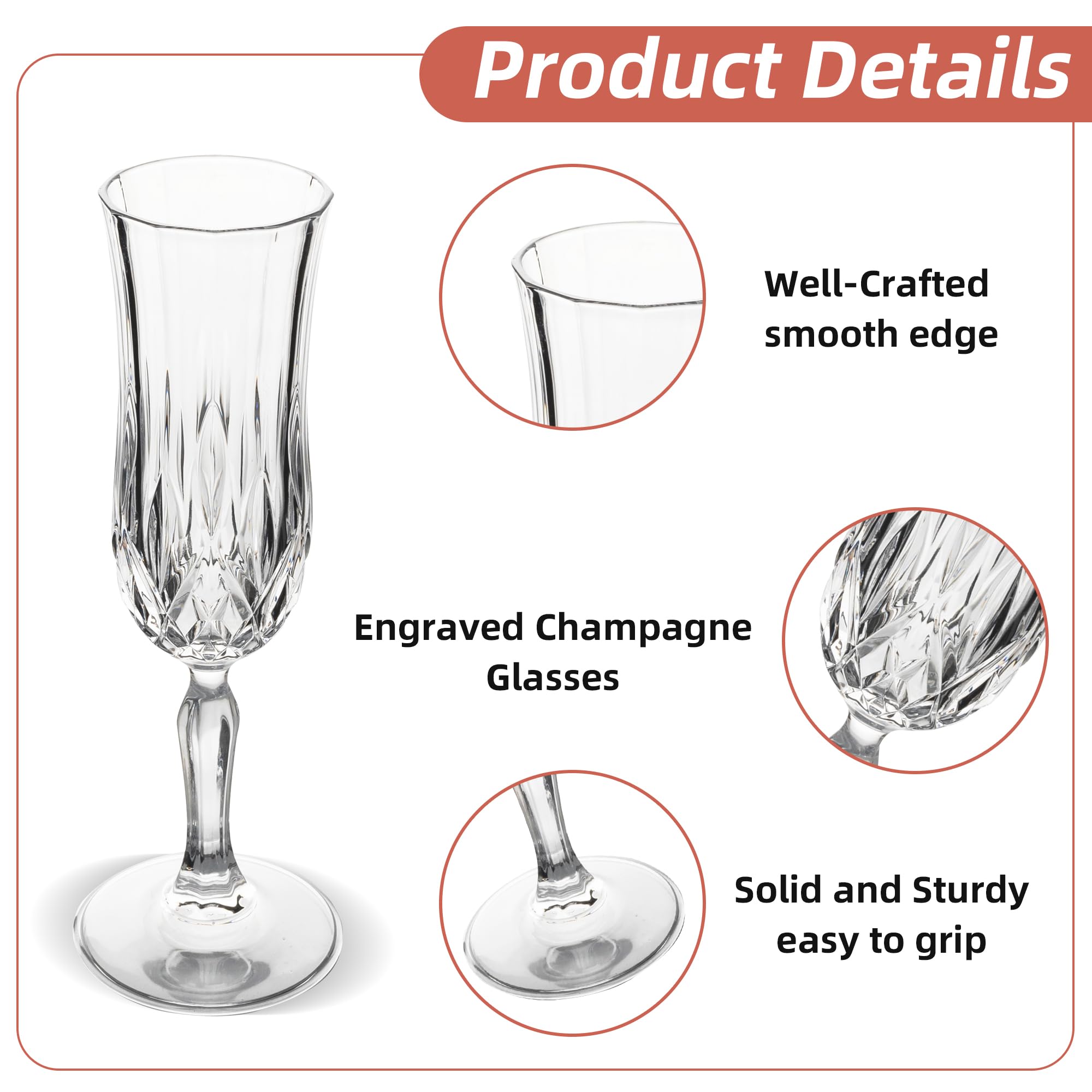 UMEIED 4.16 oz champagne glasses ideal for aroma and chill