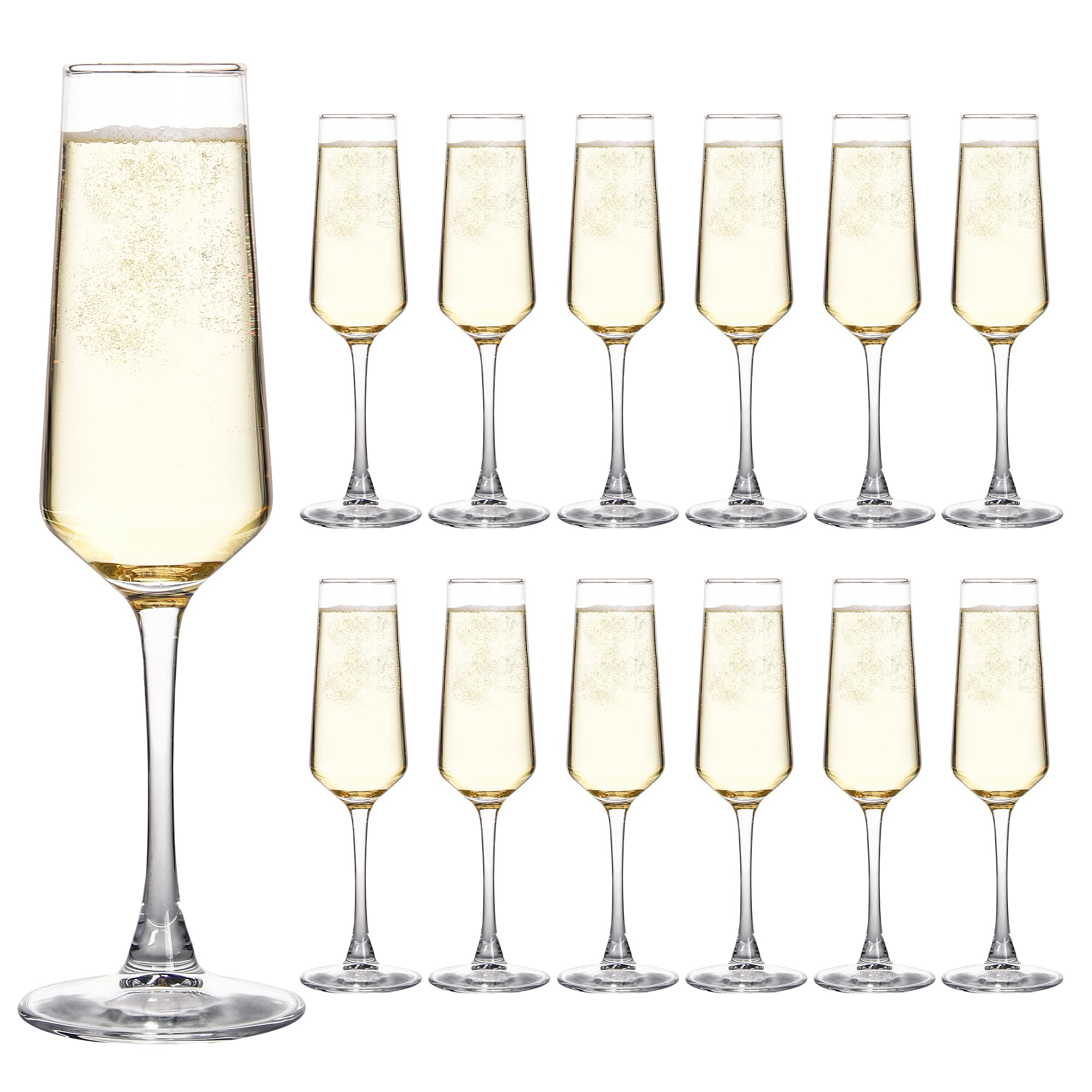 UMEIED champagne flute with 7.5oz capacity, long stem, ideal for elegant toasts.