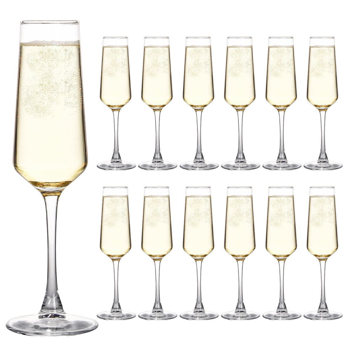 UMEIED champagne flute with 7.5oz capacity, long stem, ideal for elegant toasts.