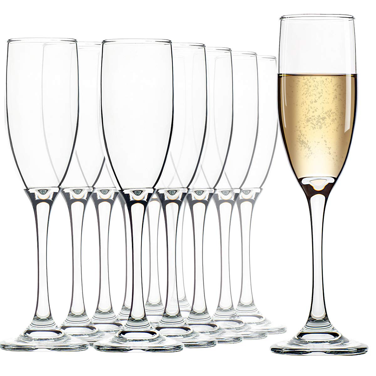 UMEIED champagne flutes 12-set in tulip shape, ideal for weddings and celebrations.