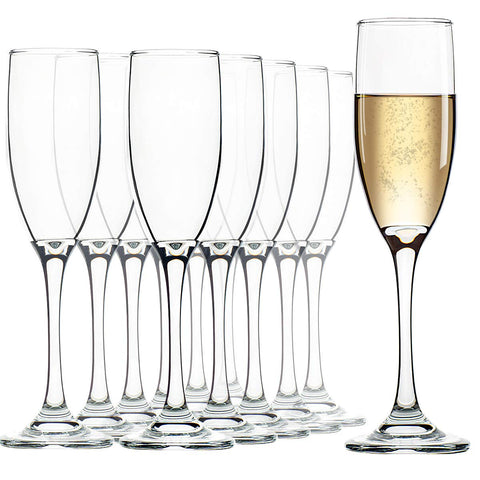 UMEIED champagne flutes 12-set in tulip shape, ideal for weddings and celebrations.
