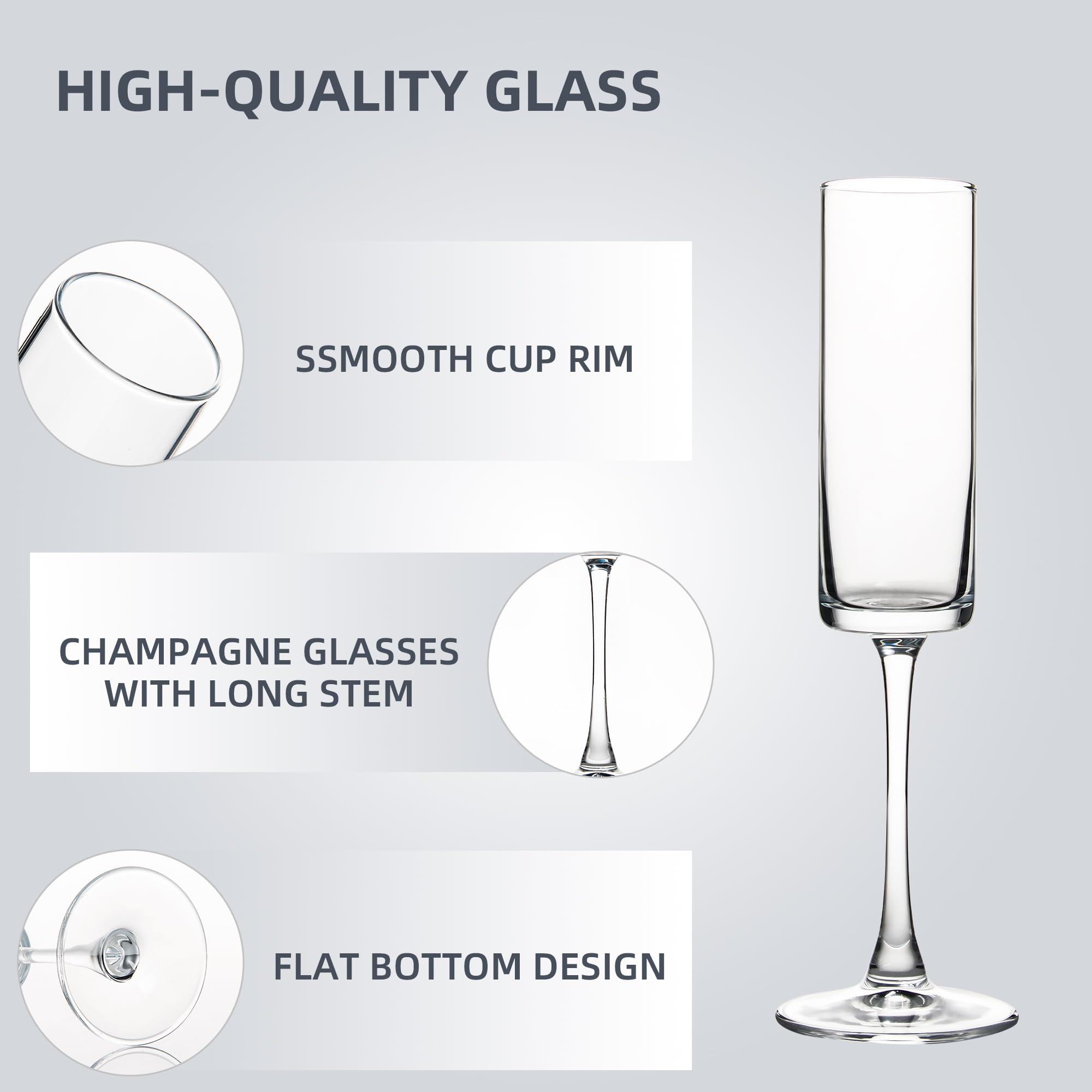UMEIED Edge 6 oz capacity supports balanced sparkling pours