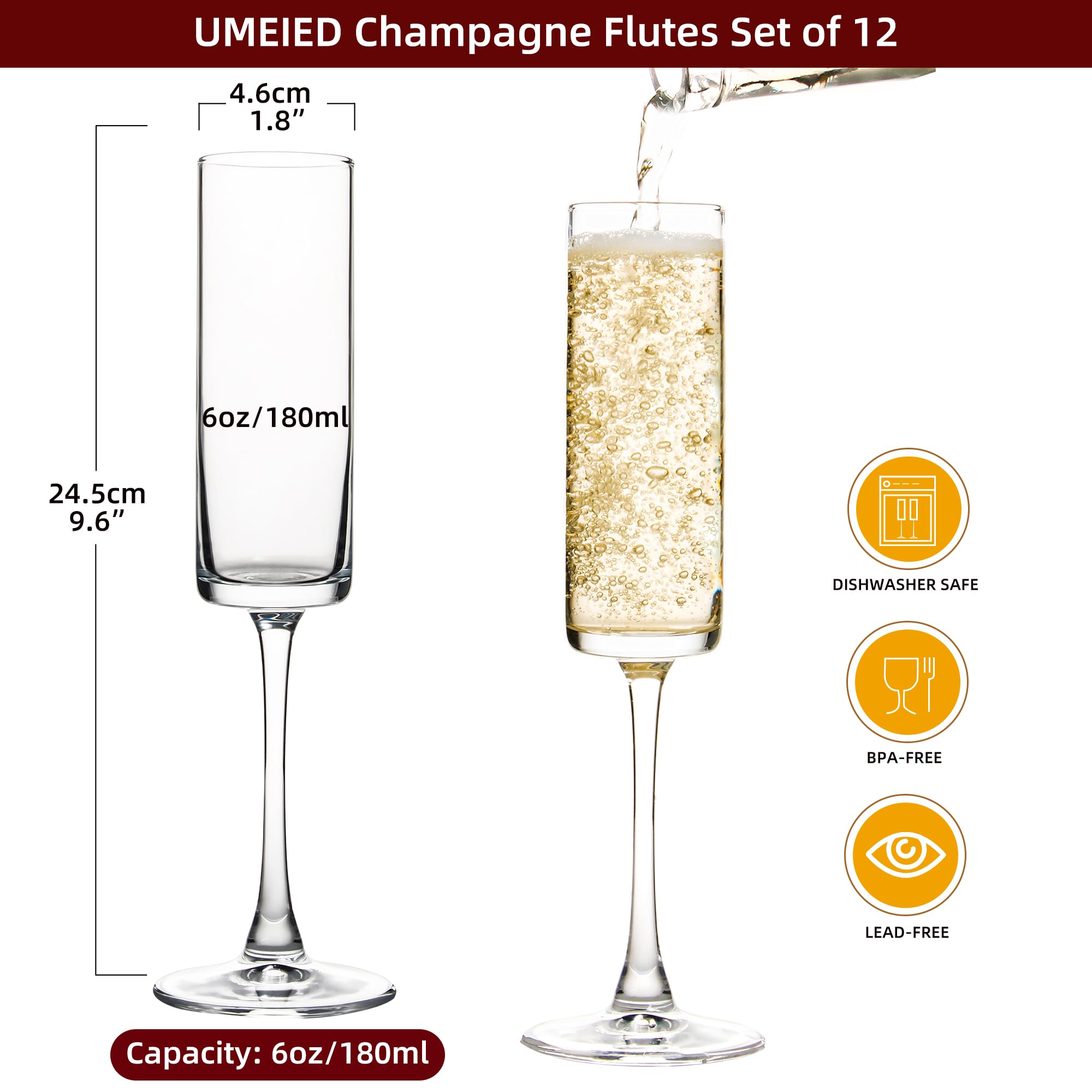 UMEIED Edge crystal-clear champagne flute ideal for weddings