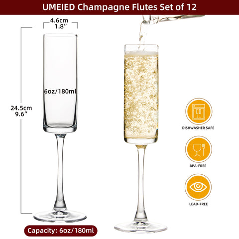 UMEIED Edge crystal-clear champagne flute ideal for weddings
