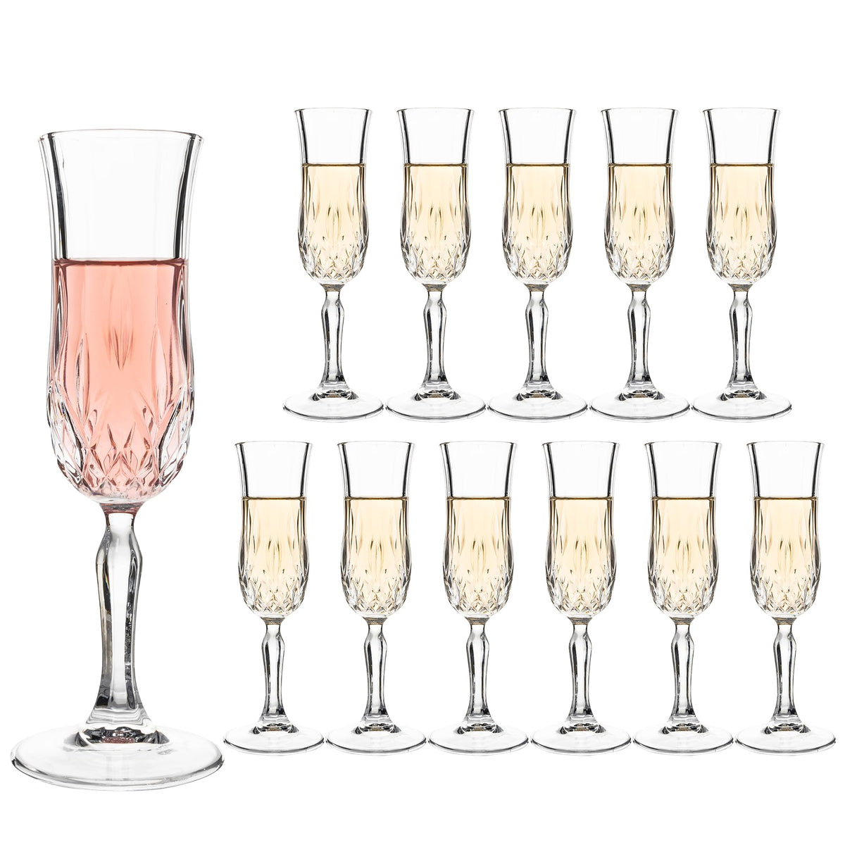UMEIED engraved champagne flutes with elegant pattern for weddings