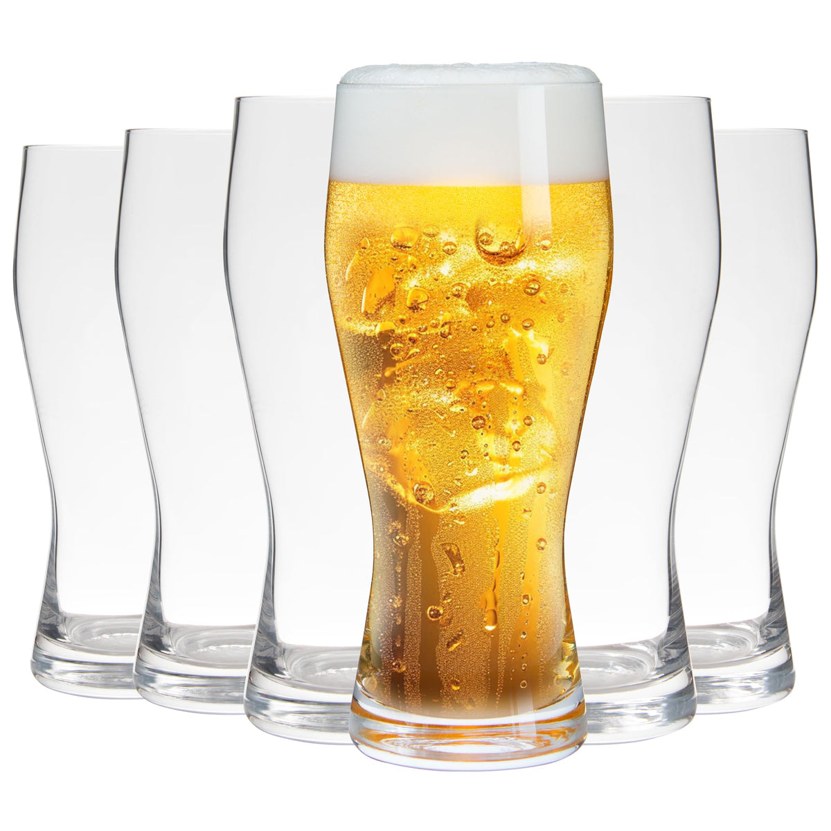 UMEIED 20oz pilsner glass front view showing size and versatility for craft beers