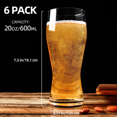 UMEIED pilsner glass tall profile—slim silhouette enhances aroma