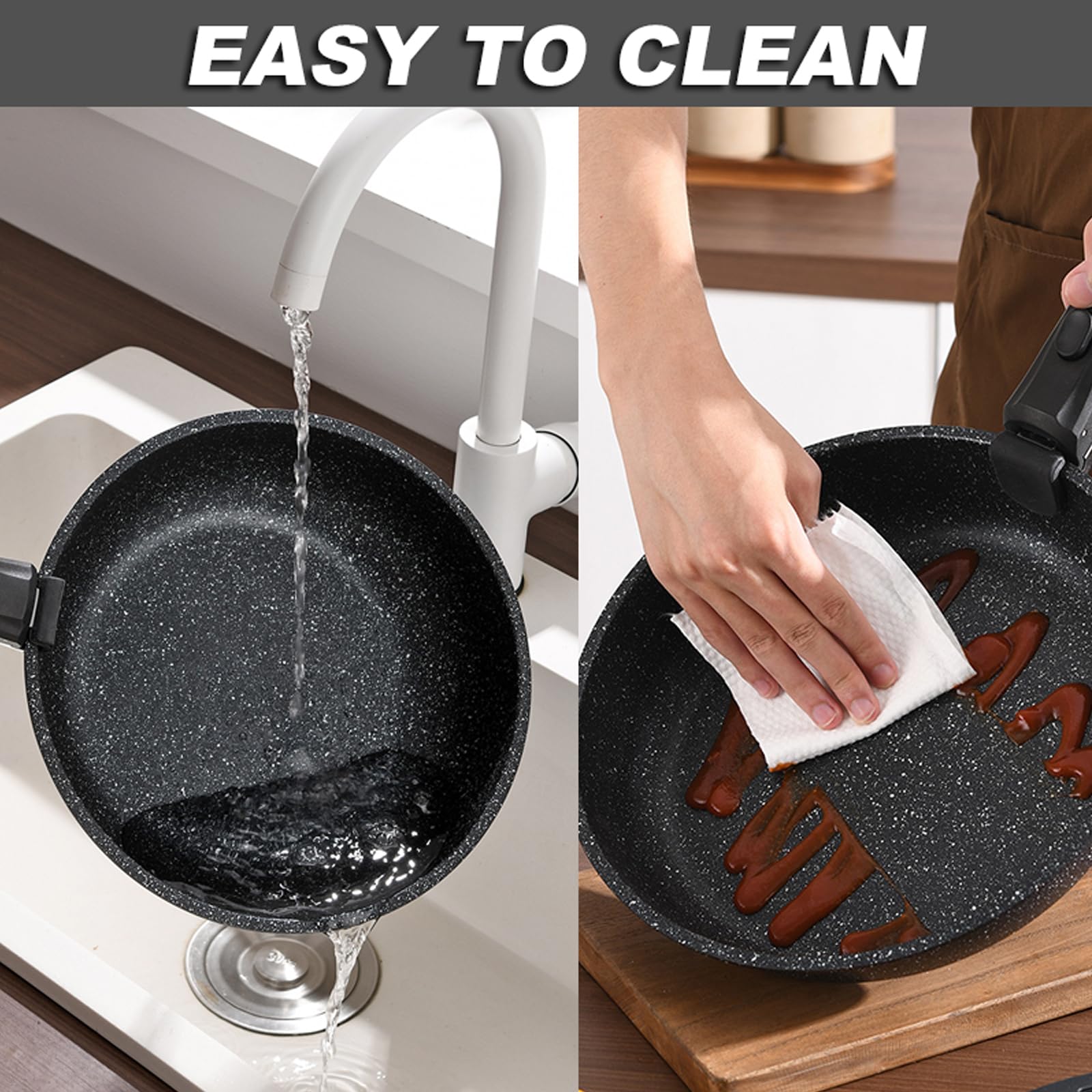 UMETRE removable handle design converts pans into bakeware