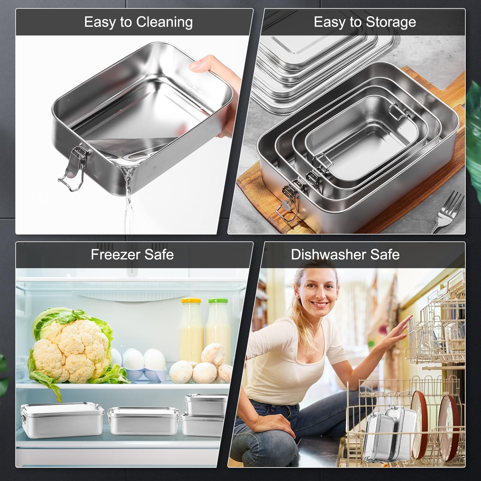 Umigy 1400ml container provides roomy storage for leftovers.