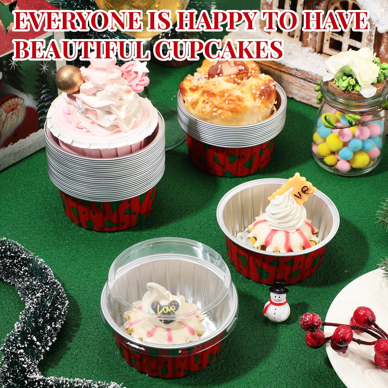 Umigy cake cups measure 8.8 x 8 x 3 cm for compact desserts