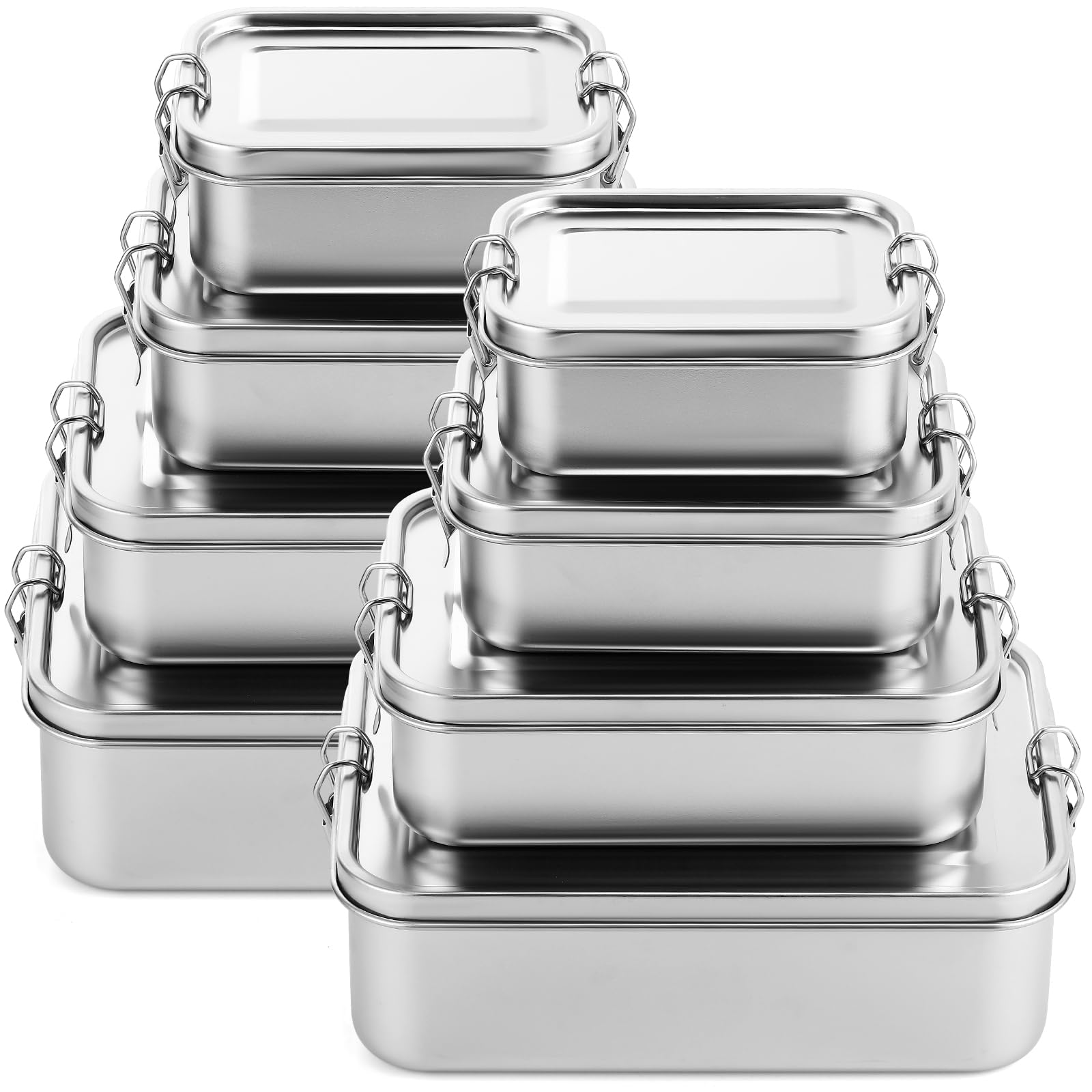 Umigy stainless steel 8-piece set for durable, reusable meal storage.