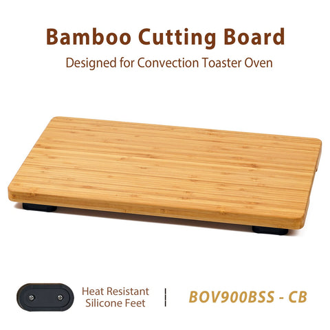 Umilife bamboo cutting board protects countertops during daily toaster oven use.