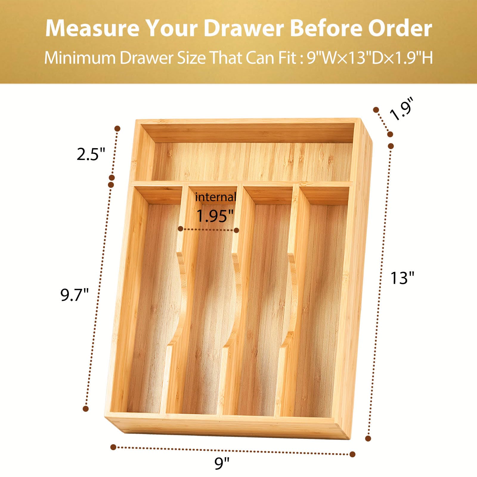 Umilife easy-clean bamboo tray cleans quickly with a damp cloth.