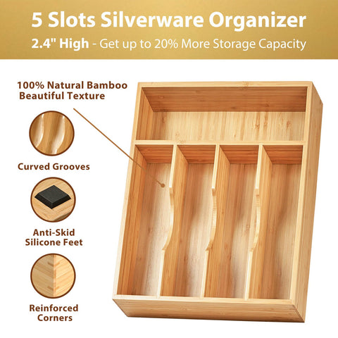 Umilife bamboo drawer organizer structure highlights durable mortise and tenon construction for lasting use.