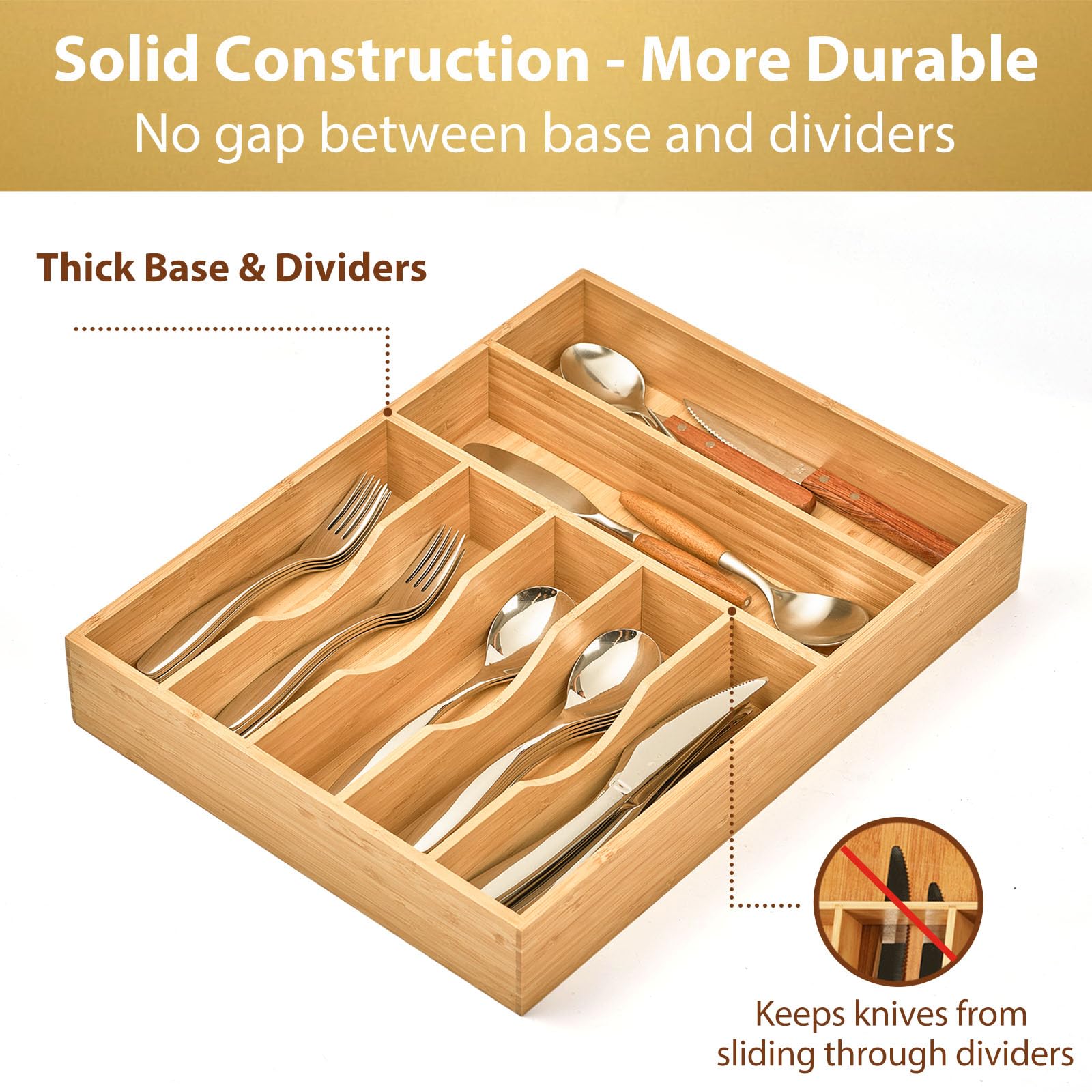 Umilife anti-skid silicone feet stabilize the tray for smooth drawer operation.