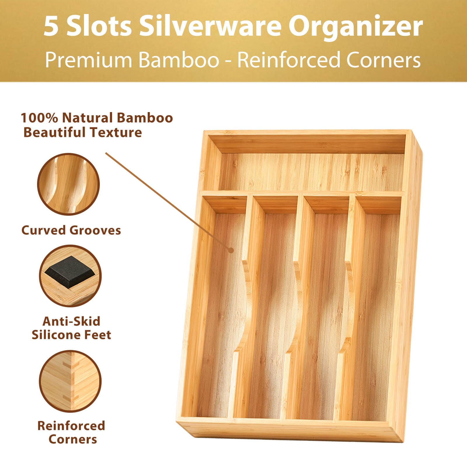 Umilife tray close-up shows premium bamboo and durable joints.