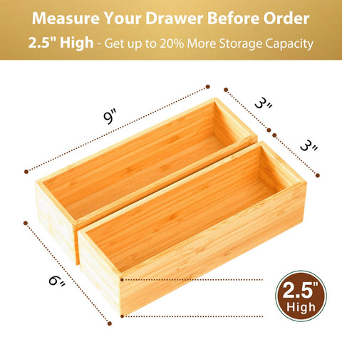 Umilife deep 2.5-inch box provides extra storage for flatware