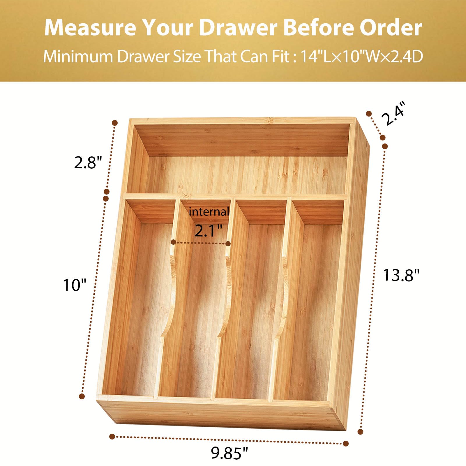 Umilife curved grooves allow easy reach to knives and forks.