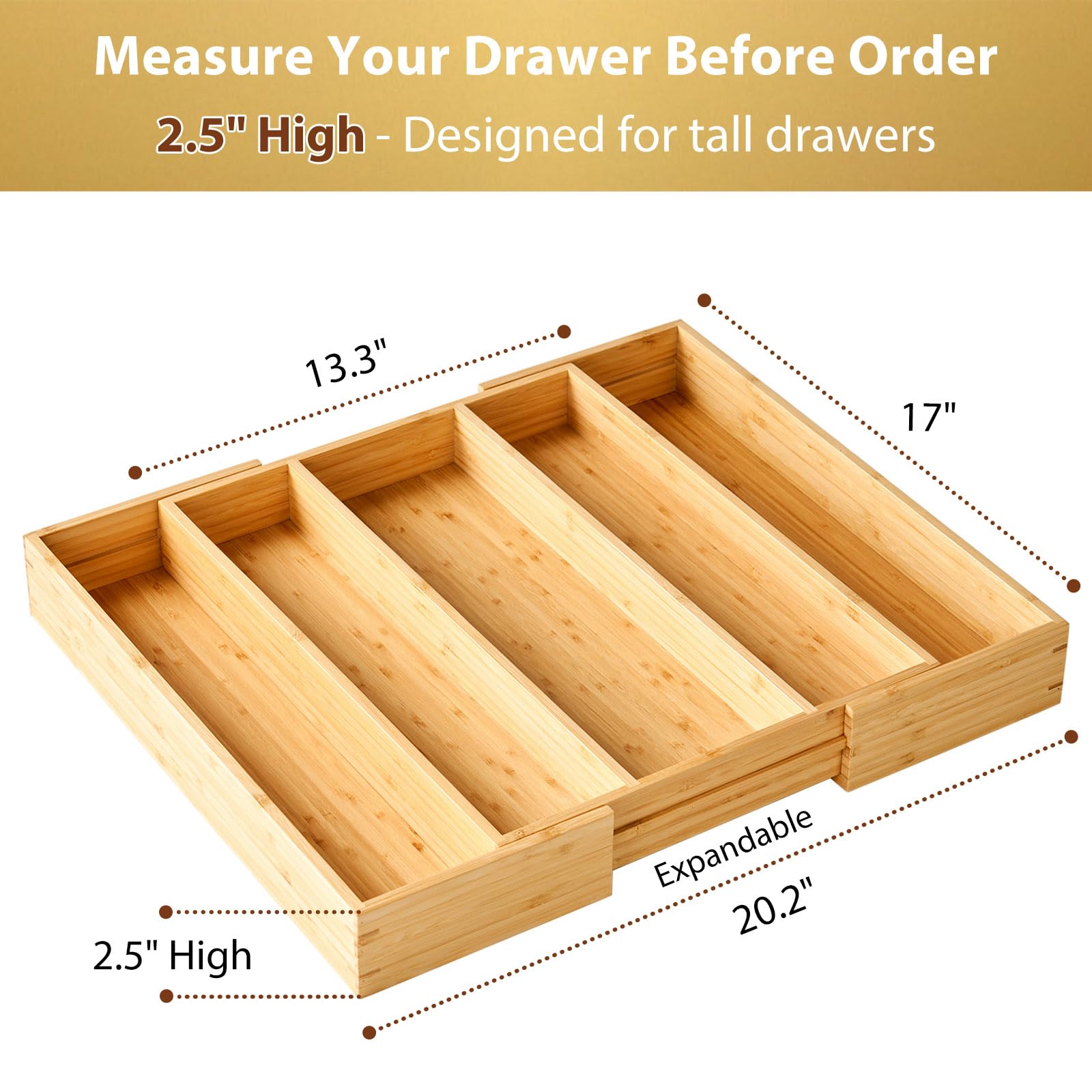 Umilife 3-compartment view demonstrates efficient utensil separation and easy access.