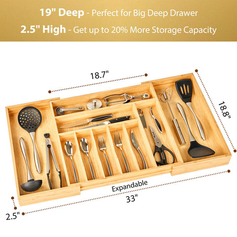 Umilife expandable width divider for big drawers keeps contents organized