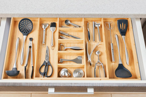 Umilife versatile drawer organizer fits kitchen bathroom and office drawers