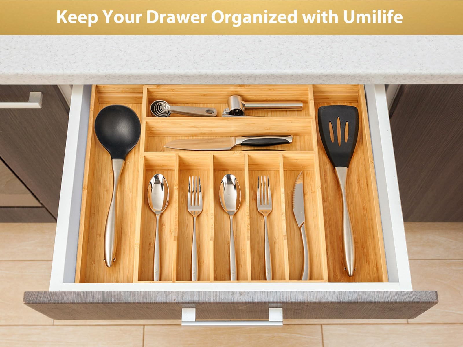 Umilife versatile tray for kitchen, bathroom, or desk storage