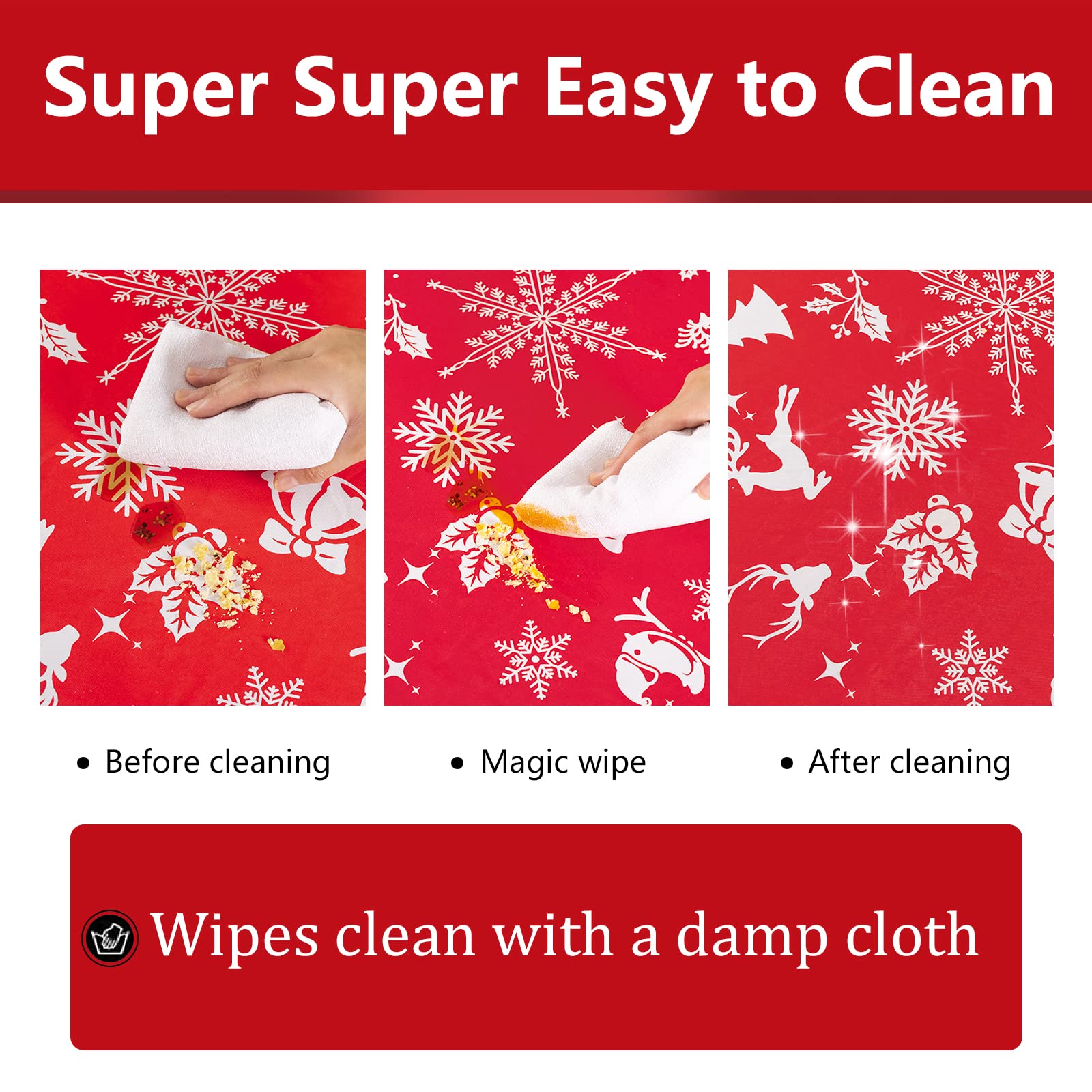 UMINEUX Christmas tablecloth with snowflake pattern for holiday gatherings