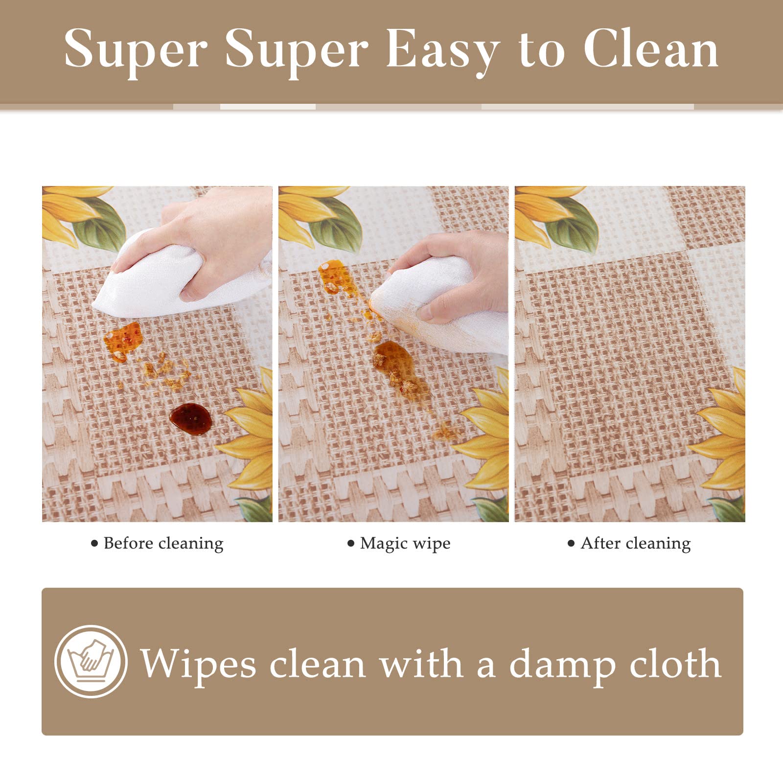 UMINEUX flannel backing provides soft, protective underlayer.