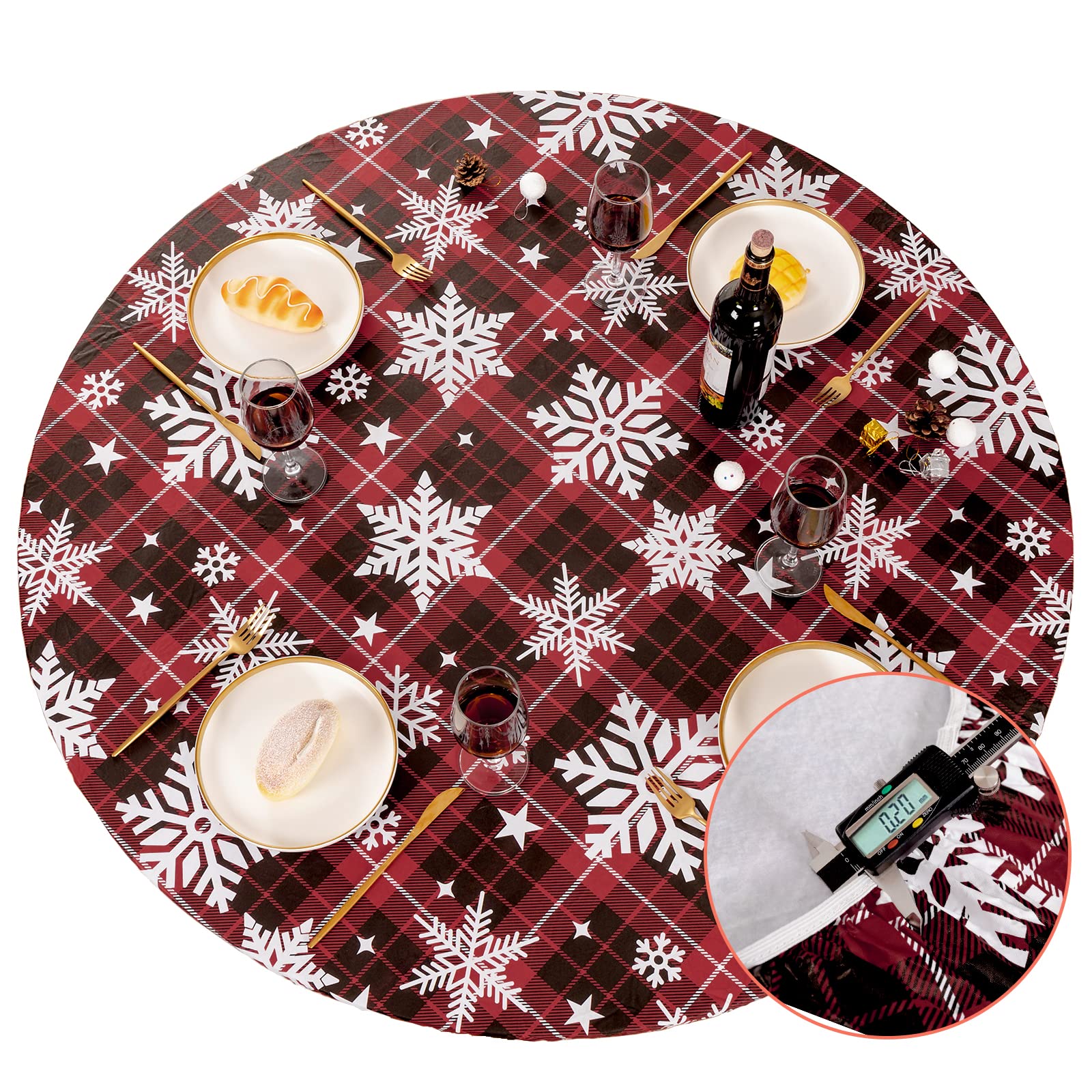 UMINEUX indoor patio use table cover shields from spills and wear; easy to wipe.