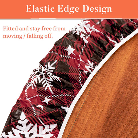 UMINEUX vinyl tablecloth shows waterproof, easy-clean performance with soft flannel backing.