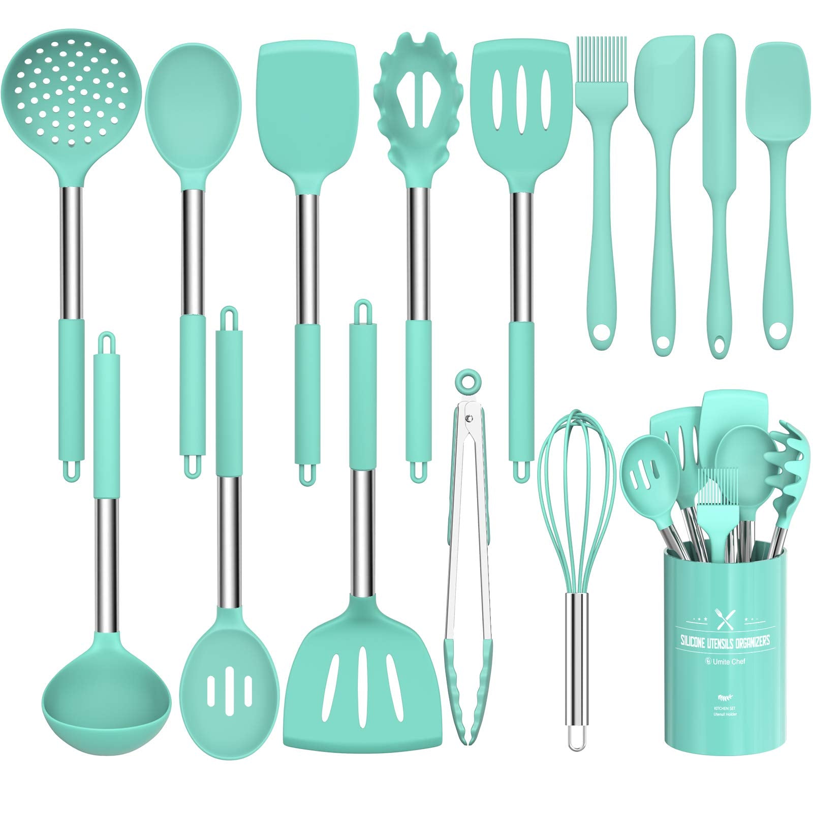 Umite Chef silicone slotted turner for safe non-stick flipping and control