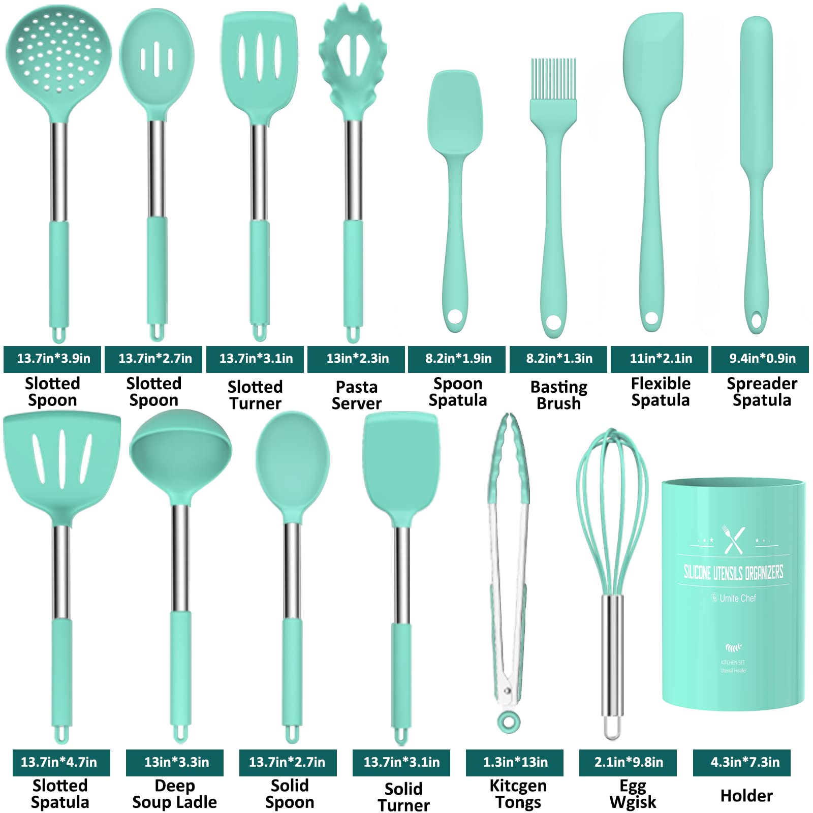 Umite Chef silicone solid turner for sturdy serving and turning