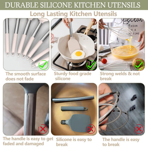 Umite Chef flexible spatula protects nonstick surfaces while flipping delicate foods.