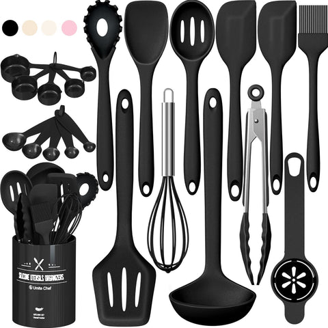 Umite Chef 22-piece silicone utensils set in full view for kitchen versatility.