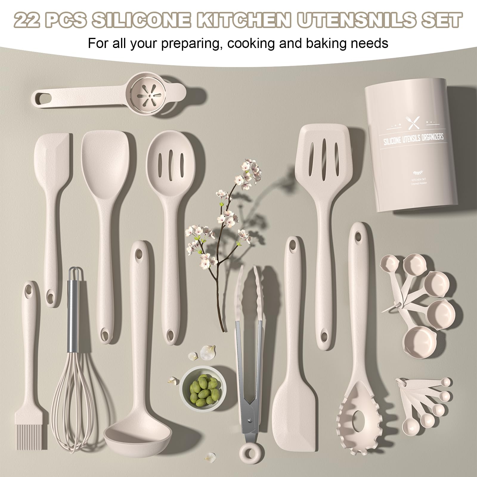 Complete set with tongs for flipping and serving meals efficiently