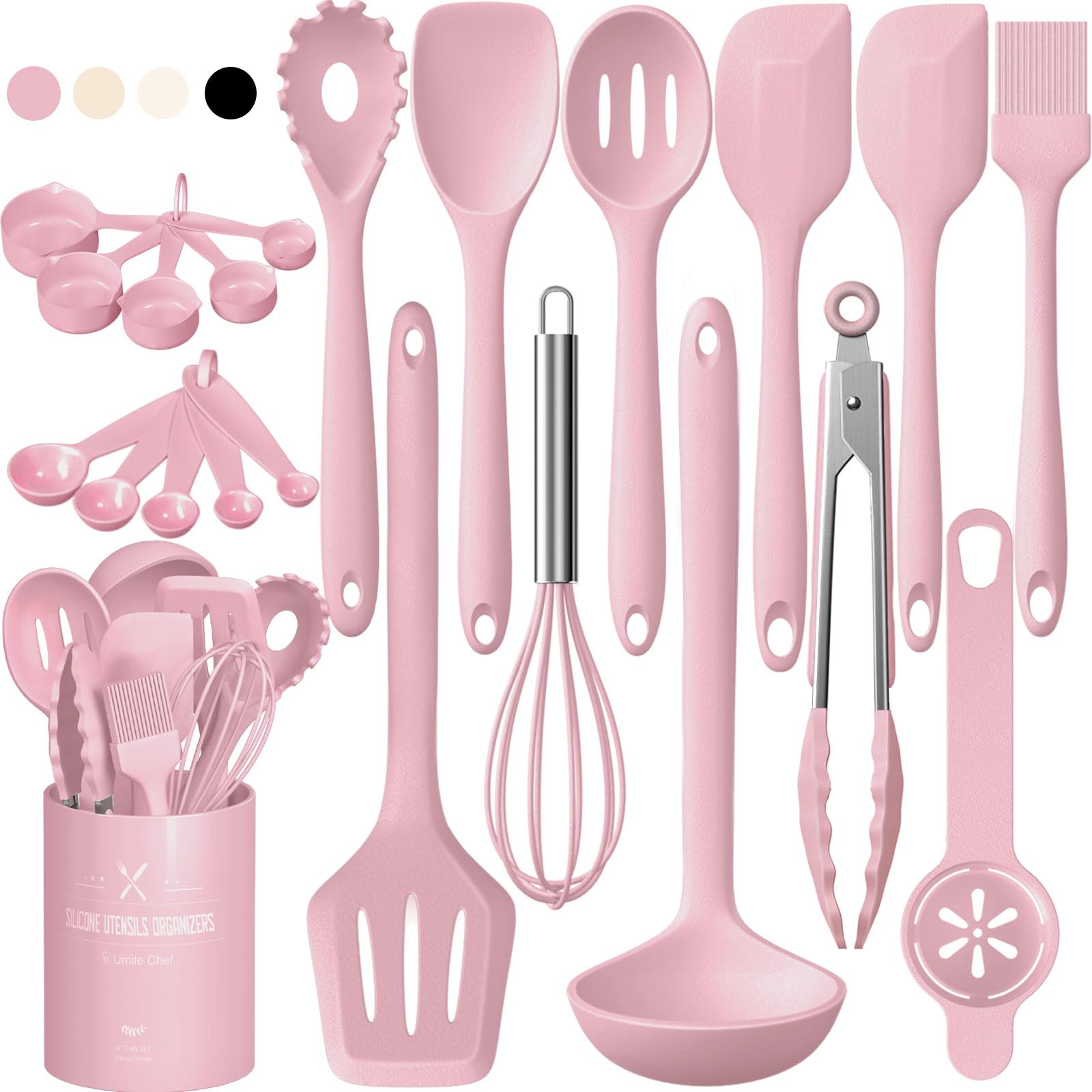 Umite Chef ladle with a heat-safe silicone head protects nonstick cookware.