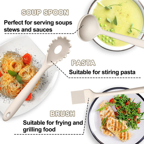 Spoonula and slotted spoon protect surfaces, minimizing scratches during cooking