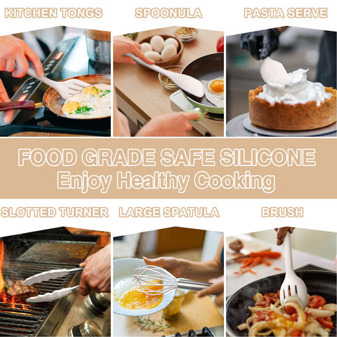 Umite Chef kitchen tongs with sturdy grip for flipping.