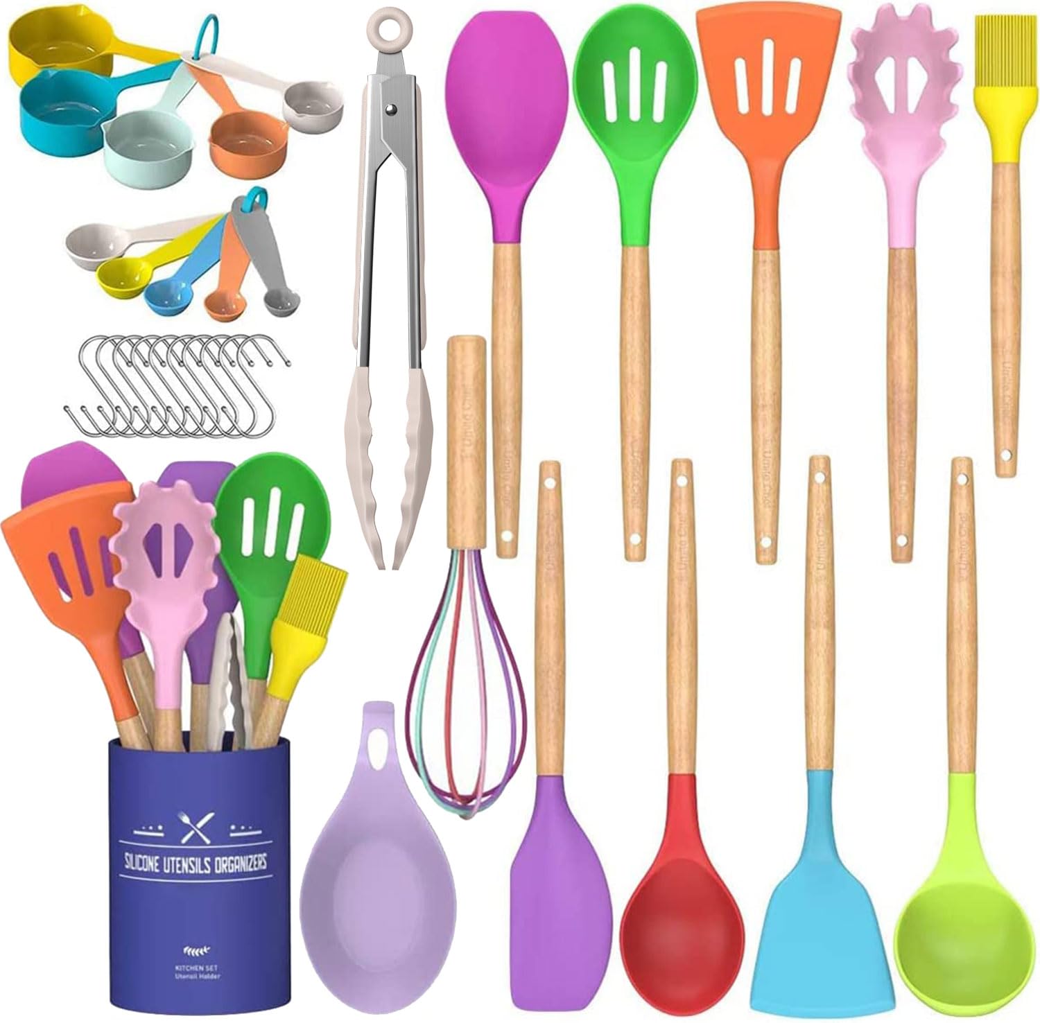 Umite Chef 33-pc utensil set with spatula, gentle on non-stick cookware for safe cooking