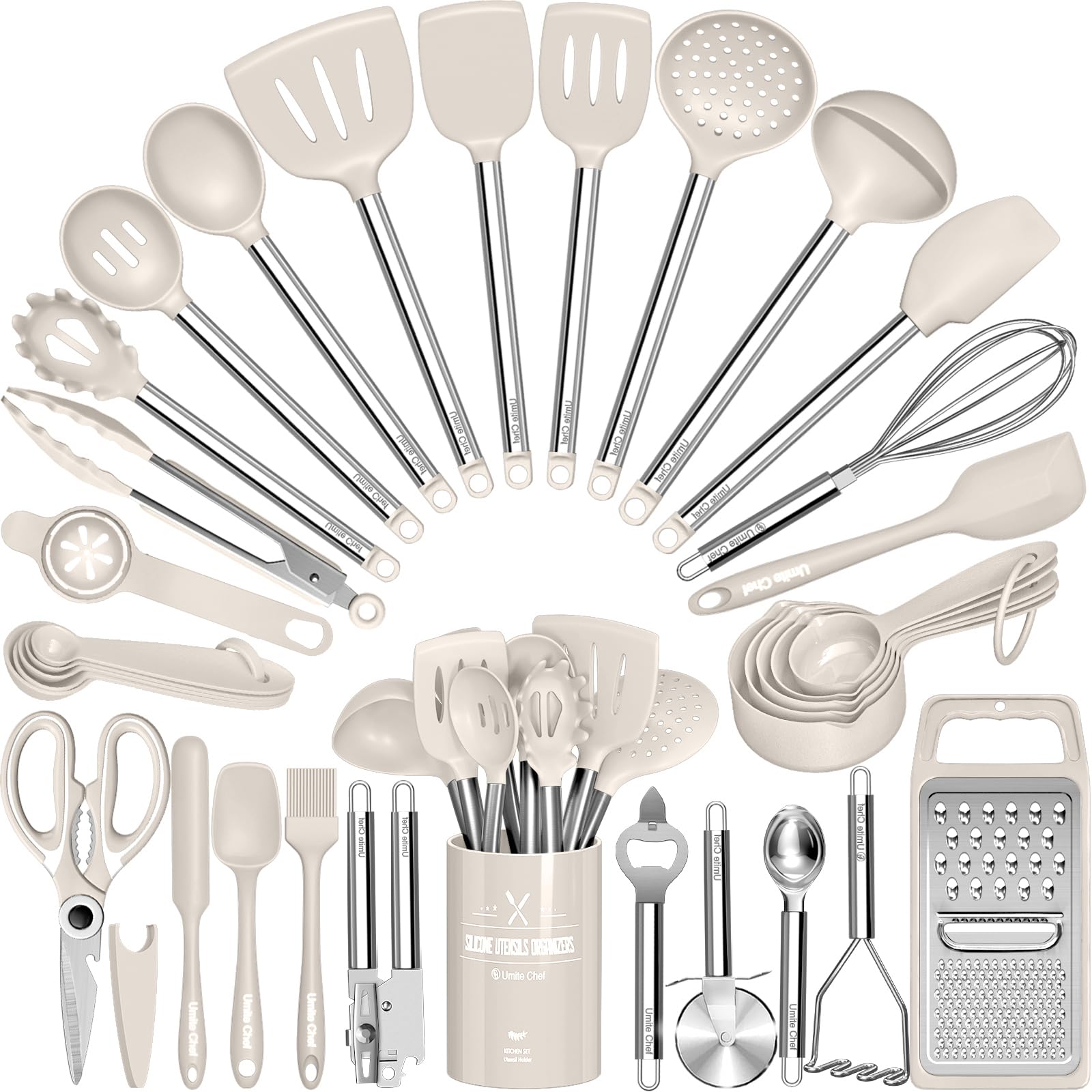 Umite Chef 34-pcs silicone utensils set for nonstick cookware