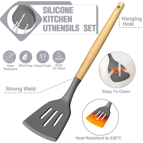 Umite Chef 34-piece silicone utensil set offers versatile tools for daily cooking.