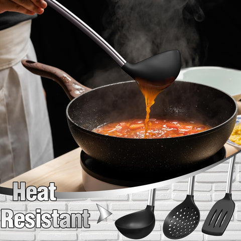 Umite Chef full silicone utensil set, ergonomic handles and durable heads included.