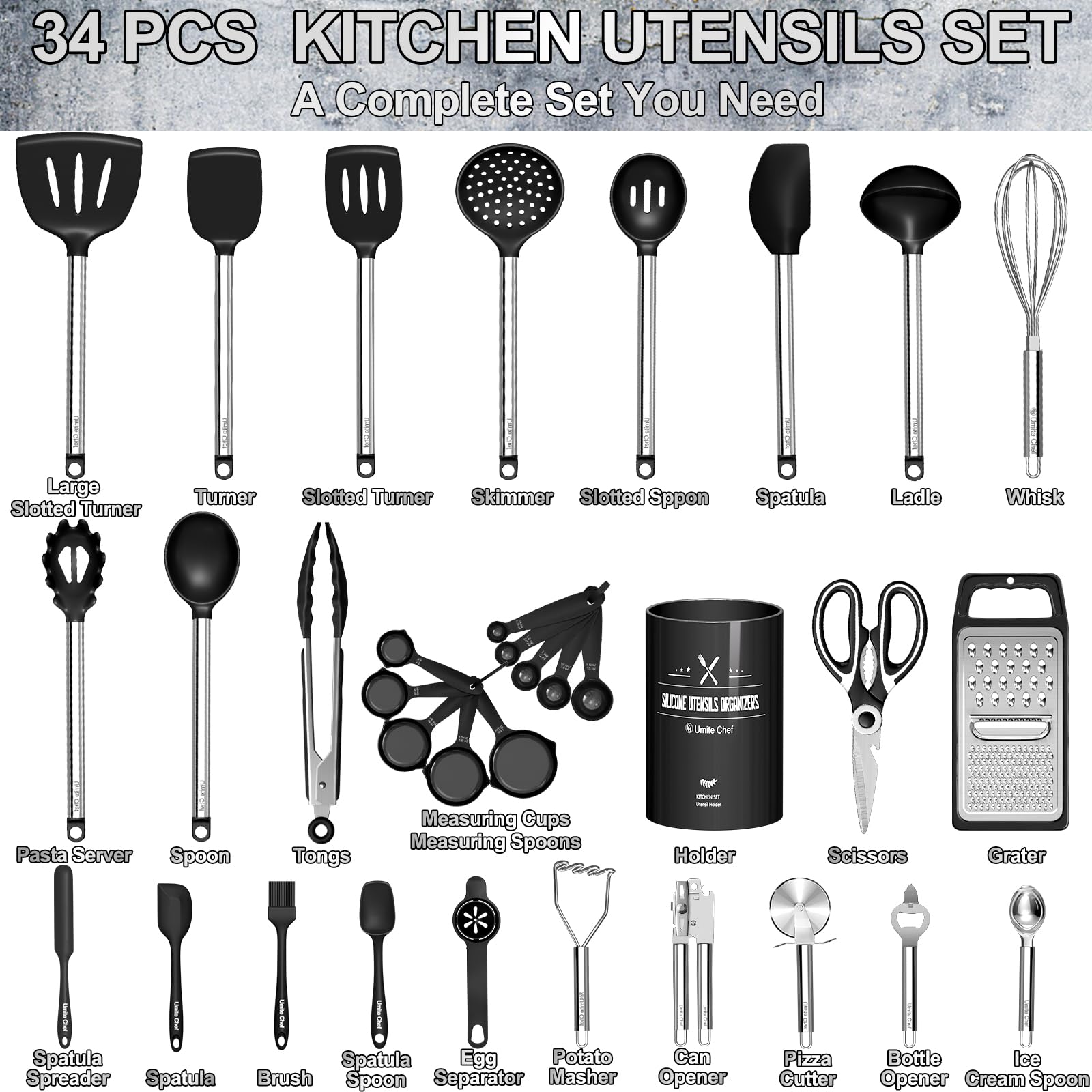 Umite Chef pasta server ready for al dente meals, sturdy grip and efficient serving.