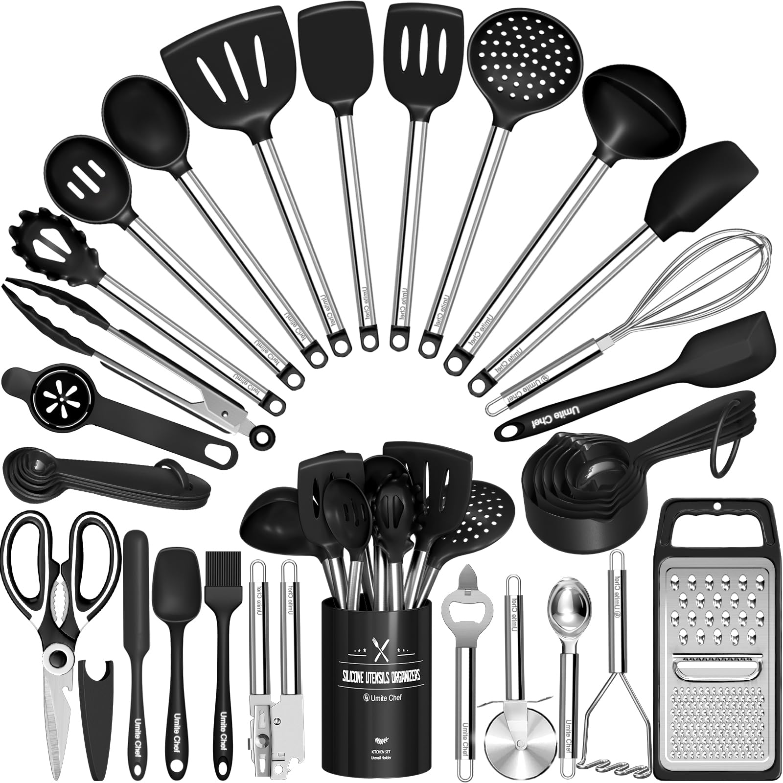 Umite Chef silicone spatula head, nonstick-safe and heat resistant for gentle flipping.