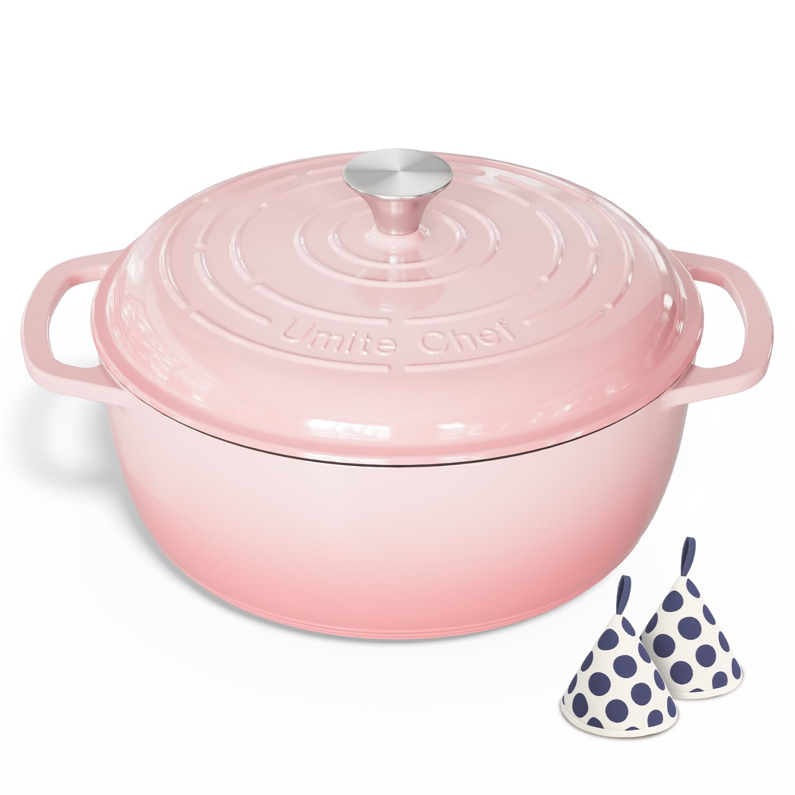 Umite Chef 6QT lid with self-basting dots enhances moisture distribution.