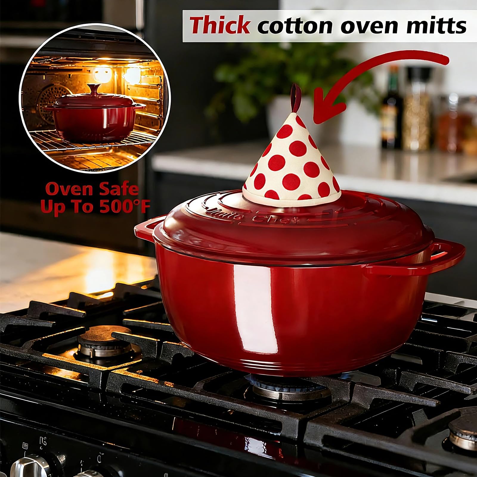 Umite Chef 6QT Dutch Oven delivers even heating with no hotspots during cooking