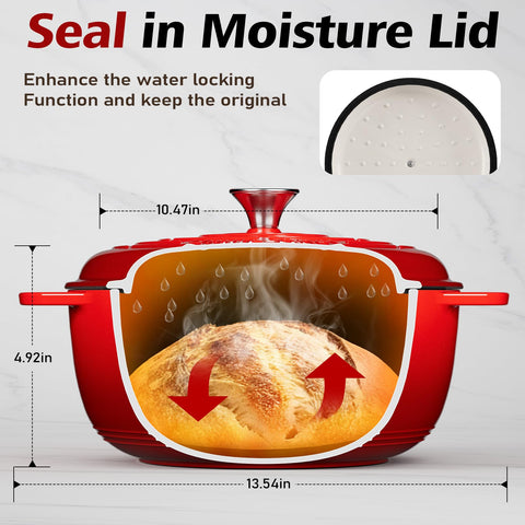 Umite Chef 6QT Dutch Oven on stove to oven transition supports versatile cooking