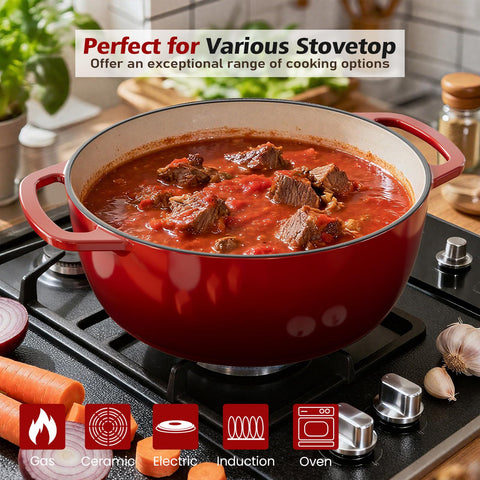 Umite Chef 6QT Dutch Oven interior shows self-basting dots for even moisture
