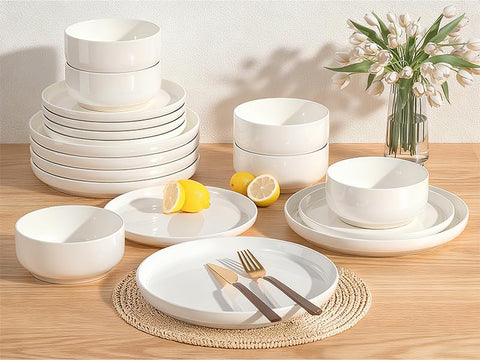 Umite Chef 8-inch salad plate complements meals and stacks neatly.