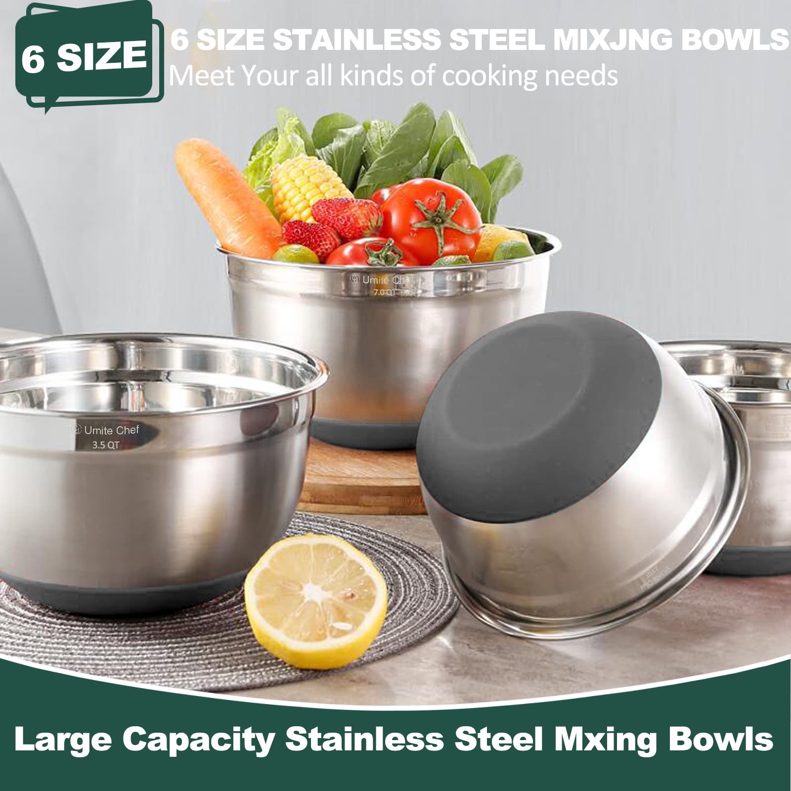 Umite Chef airtight lids keep contents fresh and organized.
